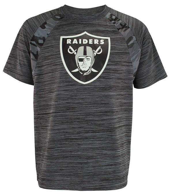 Zubaz NFL Men's Oakland Raiders Tonal Camo Raglan T-Shirt