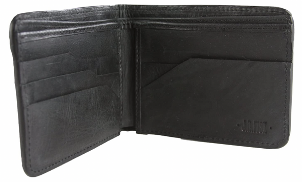JD Fisk Men's Hand Tack Billfold Wallet, Black