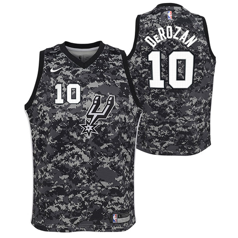 Nike NBA Youth San Antonio Spurs Derozan Demar #10 City Edition Swingman Jersey