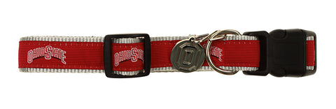Sporty K9 NCAA Ohio State Buckeyes Ribbon Dog Collar