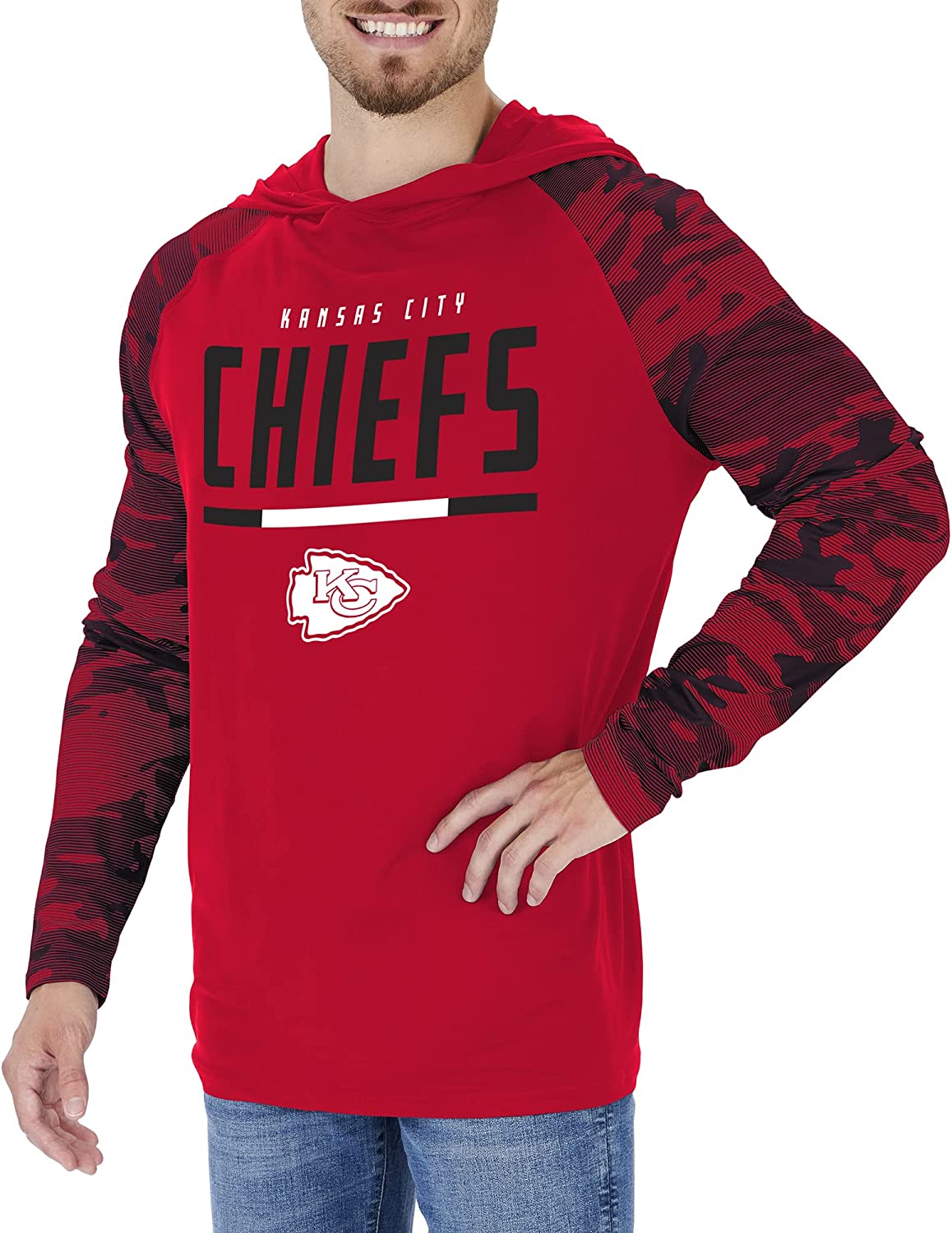 Zubaz Kansas City Chiefs NFL Men's Lightweight Hoodie with Team