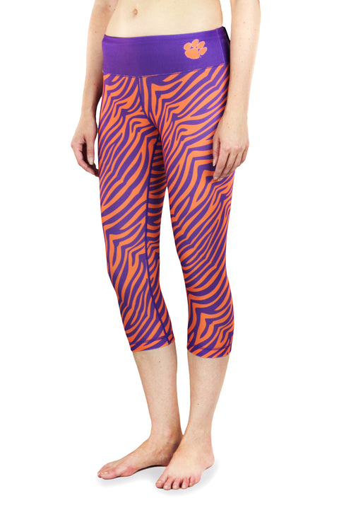 NCAA Women's Clemson Tigers Thematic Print Capris, Purple