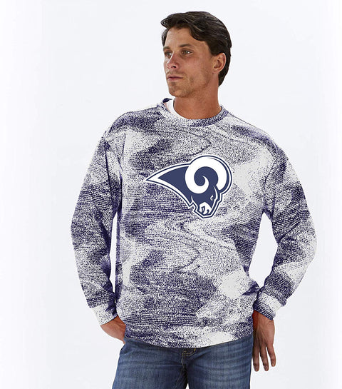 Zubaz NFL Football Men's Los Angeles Rams Static Crew Neck Sweatshirt