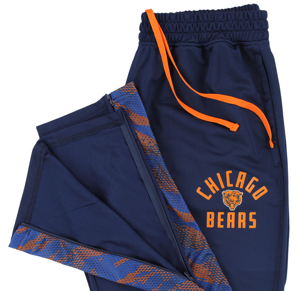 Zubaz NFL Men's Chicago Bears Viper Accent Elevated Jacquard Track Pants