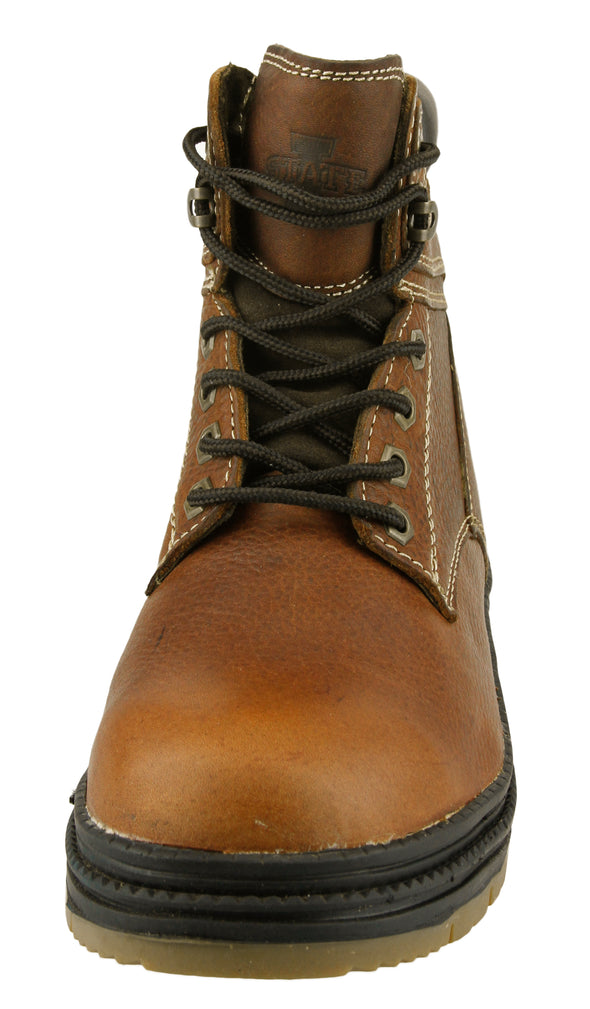 NCAA Men's Iowa State Cyclones Rounded Steel Toe Lace Up Leather Work Boots - Brown