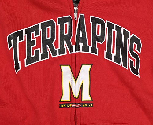 Maryland Terrapins NCAA College Youth Boys Full Zip Helmet Hoodie - Red