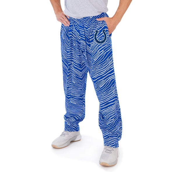 Zubaz NFL Men's Indianapolis Colts Zebra Outline Print Comfy Pants