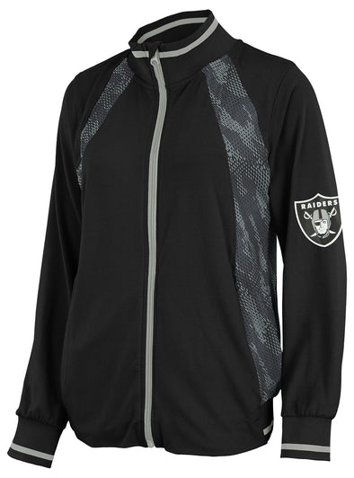 Zubaz NFL Women's Las Vegas Raiders Elevated Full Zip Viper Accent Jacket