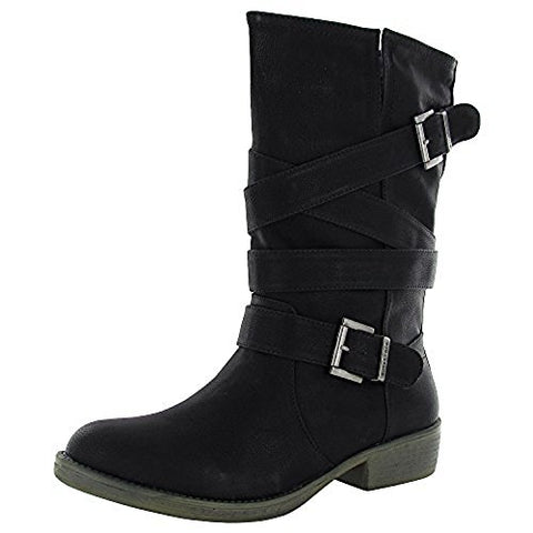 Rocket Dog Women's Truly Westwood Synthetic Motorcycle Boots - Black