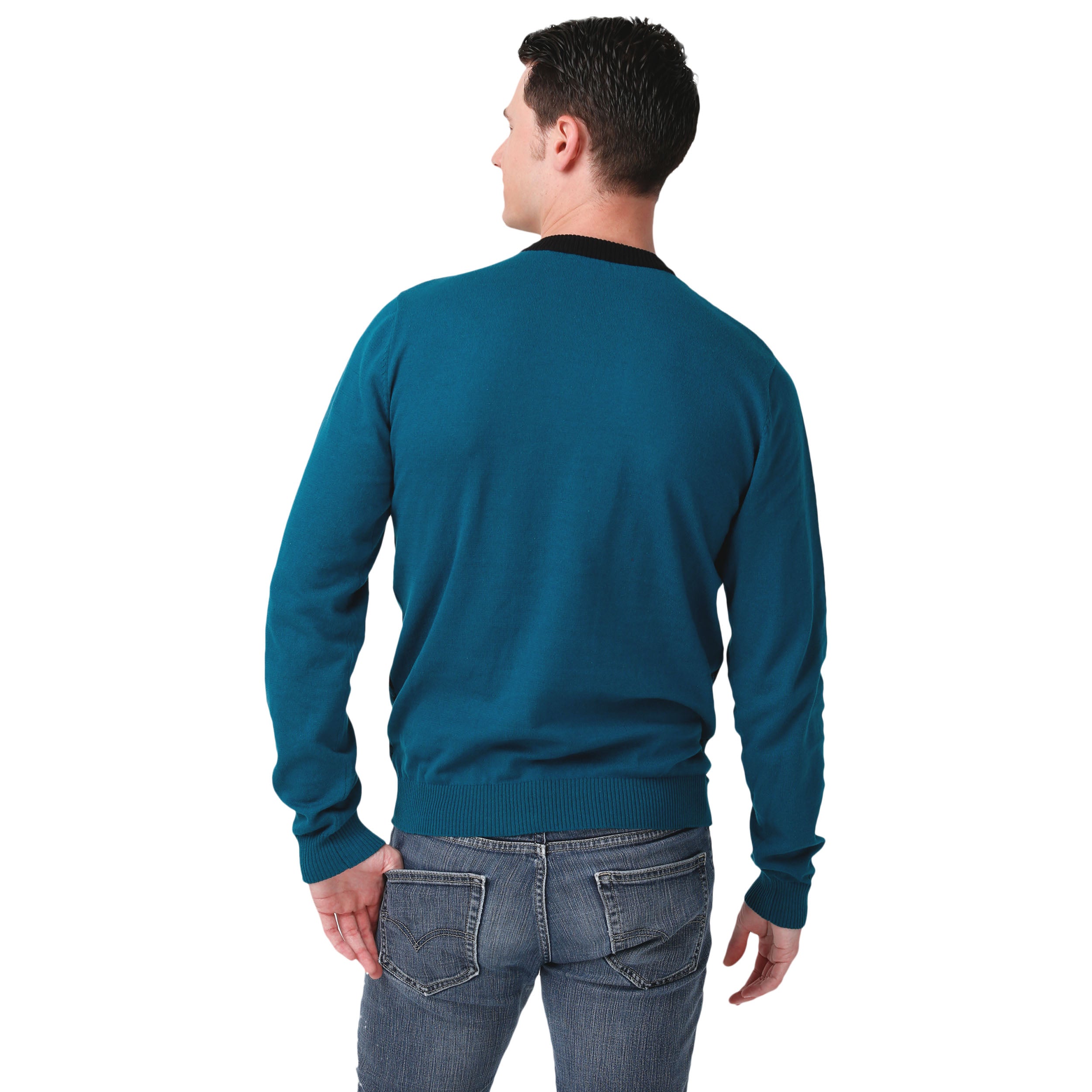 FOCO Men's NFL Big Logo Two Tone Knit Sweater