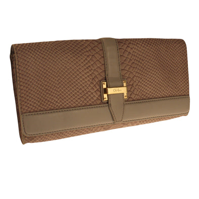 Cole Haan Izzie Clutch Bag Purse Leather Handbag - Brown