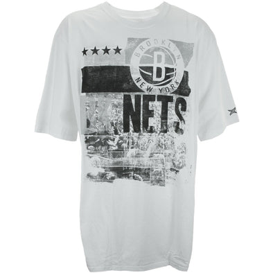 Zipway NBA Basketball Men's Big & Tall Brooklyn Nets NBA Caution Tee T-Shirt, White
