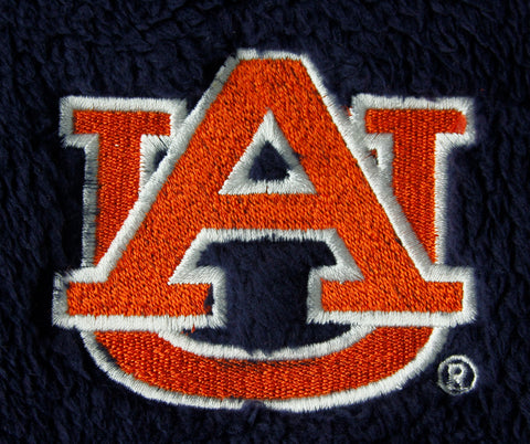 NCAA College Women's Auburn University Tigers Teddy Fleece Zip Up Jacket, Navy