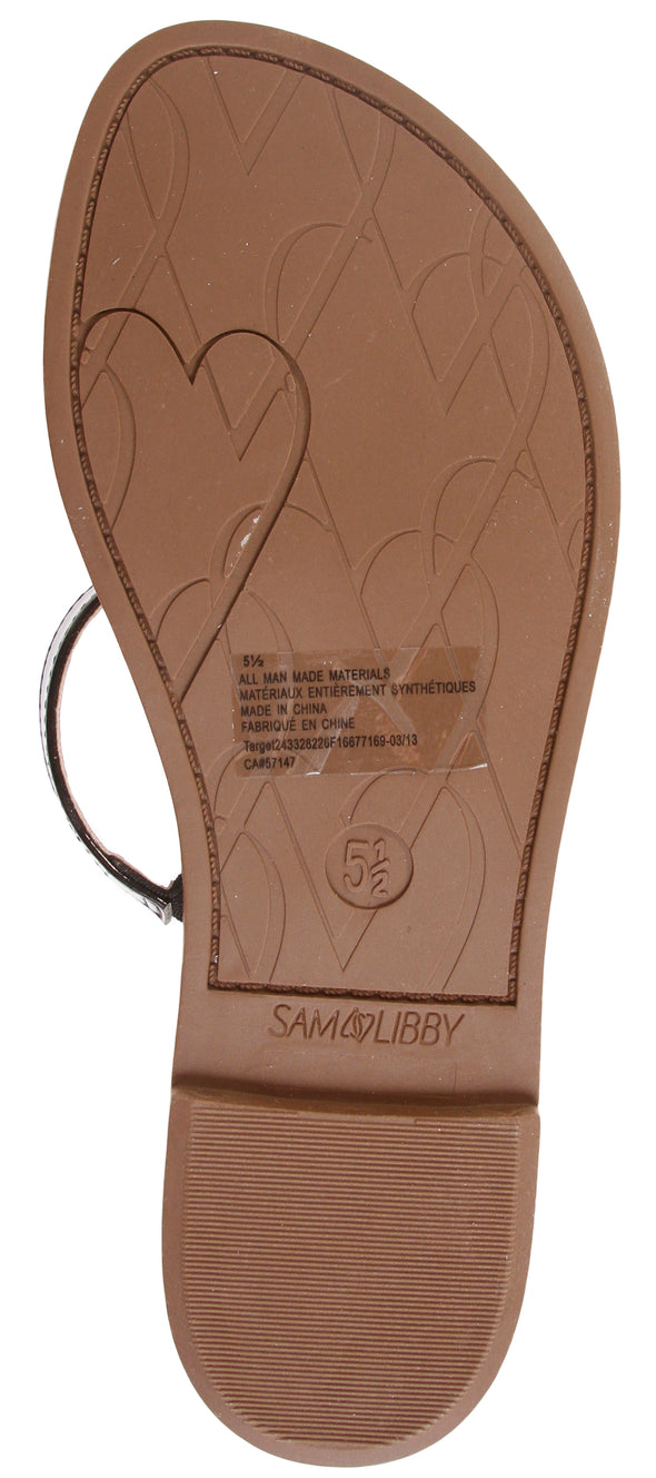 Sam & Libby Women's Karina Slip On Strappy Flip Flops Sandals, Several Colors