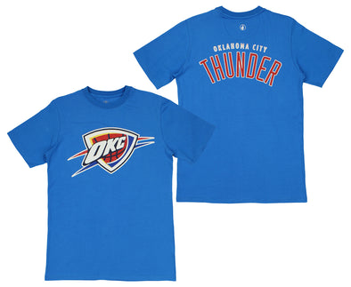 FISLL NBA Men's Oklahoma City Thunder Team Color, Name and Logo Premium T-Shirt