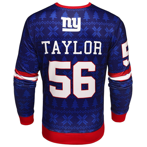 NFL Men's New York Giants Lawrence Taylor #56 Retired Player Ugly Sweater