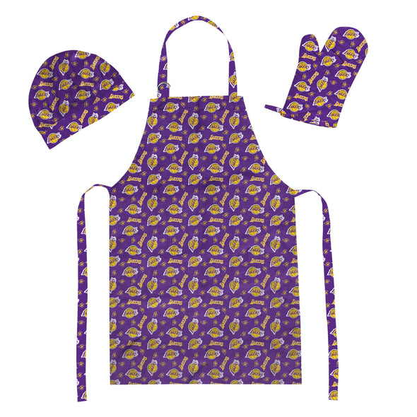 Northwest NBA Los Angeles Lakers Tide Scatter Print 3 Piece Chef Set
