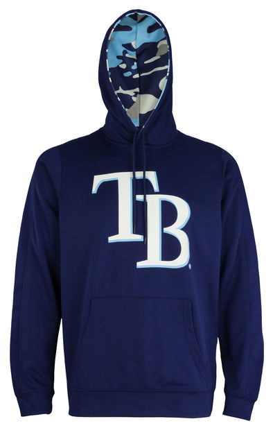 Zubaz MLB Baseball Men's Tampa Bay Rays Camo Hood Pullover Hoodie