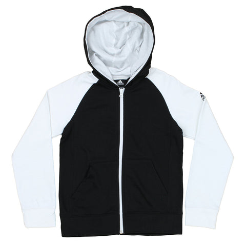 Adidas Youth Boy's Full-Zip Contrast Sleeve Hoodie, Color Options