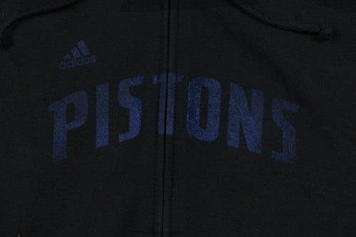 Detroit Pistons NBA Basketball Womens Adidas Full Zip Hoodie, Black