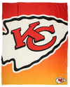 FOCO NFL Kansas City Chiefs Gradient Micro Raschel Throw Blanket, 50 x 60