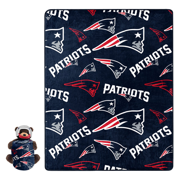 Northwest NFL New England Patriots Plush Bear Hugger W/ 40" X 50"  Silk Touch Throw Blanket