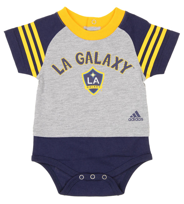 Adidas MLS Infant Los Angeles Galaxy Little Kicker Creeper, Bib & Bootie Set