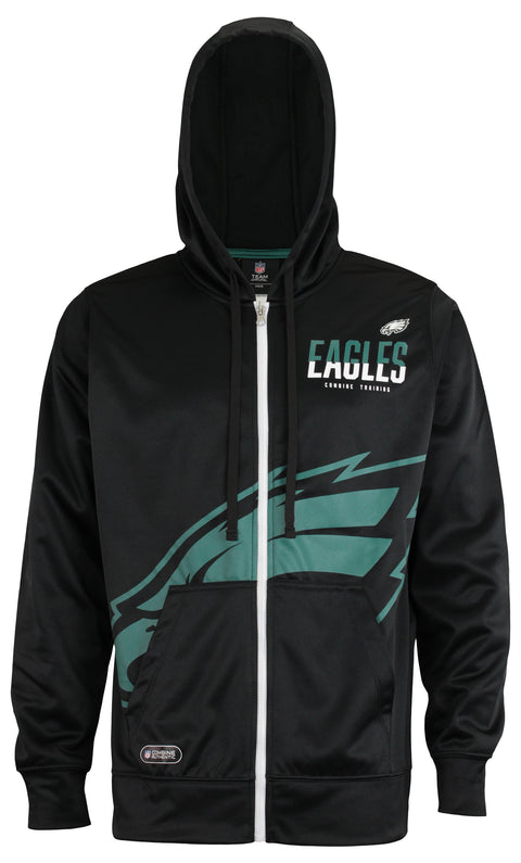 Outerstuff NFL Men's Philadelphia Eagles Drill Performance Full Zip Hoodie