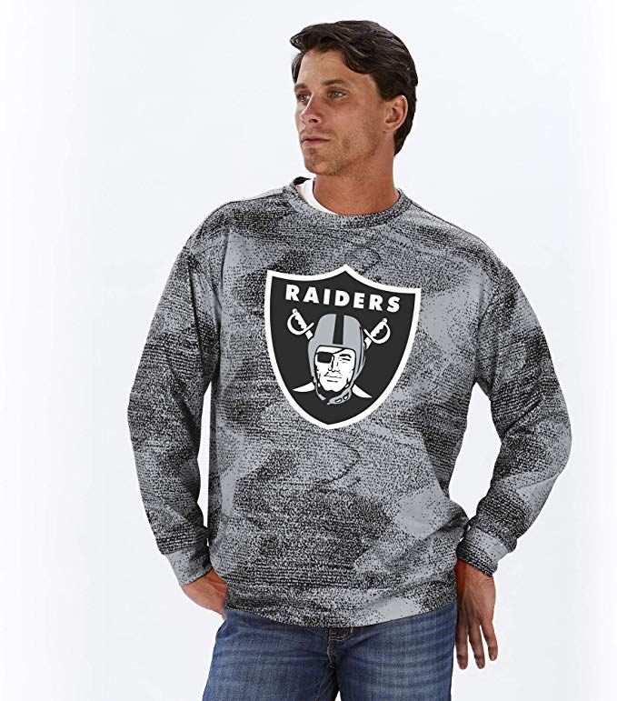 Zubaz NFL Football Men's Oakland Raiders Static Crew Neck Sweatshirt –  Fanletic