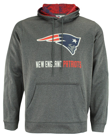 Zubaz NFL New England Patriots Men's Heather Grey Fleece Hoodie