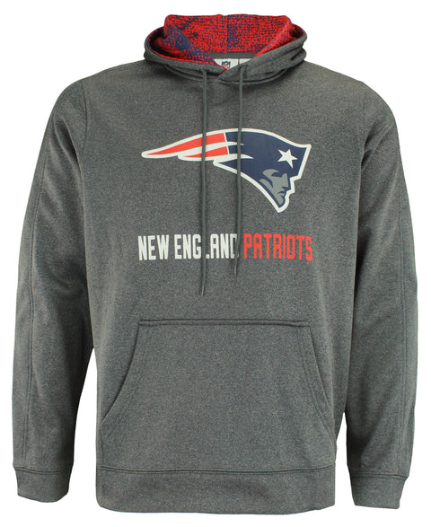 Zubaz NFL New England Patriots Men's Heather Grey Fleece Hoodie
