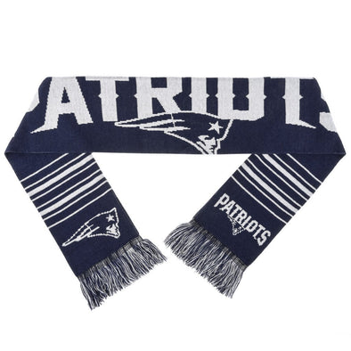 Forever Collectibles NFL New England Patriots Acrylic Large Wordmark Logo Scarf, Navy