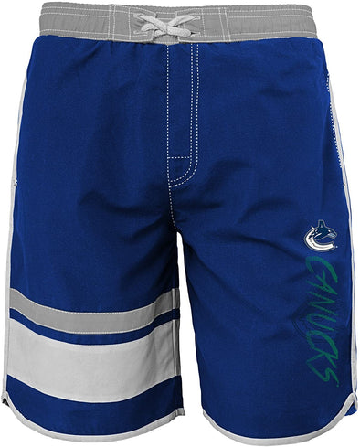Outerstuff Vancouver Canucks NHL Boys Youth (8-20) Swim Shorts, Blue