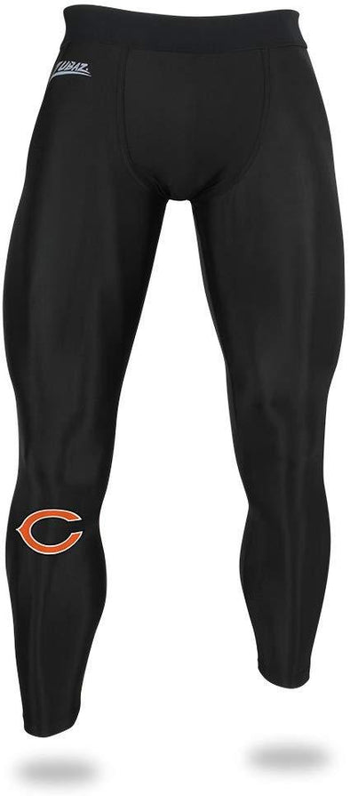 Zubaz NFL Men's Chicago Bears Active  Compression Black Leggings