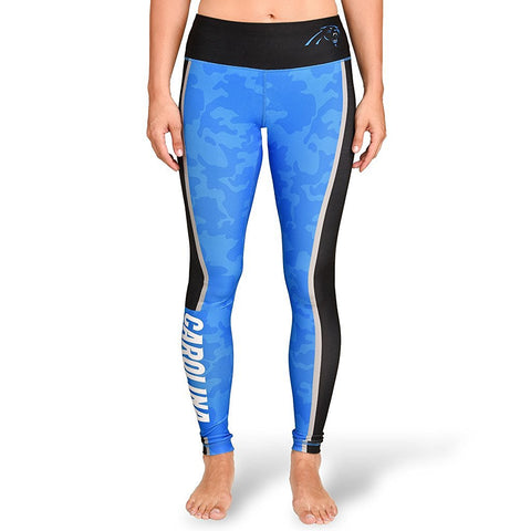 Forever Collectibles NFL Women's Carolina Panthers Team Stripe Leggings, Blue