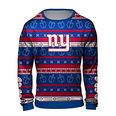 Forever Collectibles NFL Men's New York Giants Hanukkah Ugly Crew Neck Sweater
