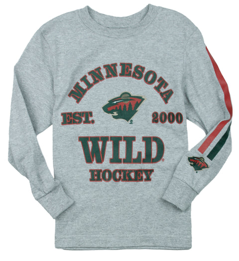 Outerstuff NHL Youth Boys Minnesota Wild Long Sleeve Alternate Shirt - Grey