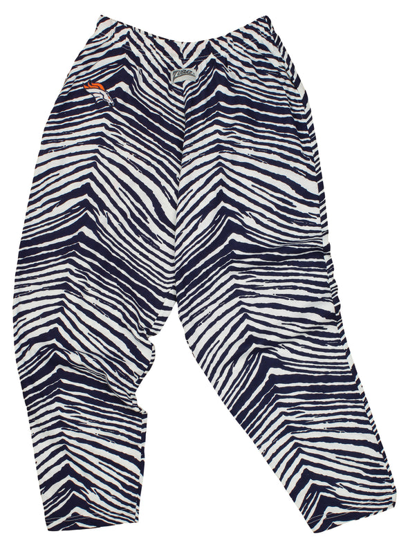 Zubaz NFL Men's Denver Broncos Single Line Zebra Print Team Pants