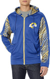 Zubaz Men's Los Angeles Rams Team Color Zebra Accent Full Zip Hoodie