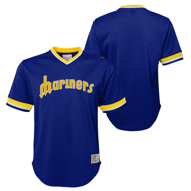 Mitchell & Ness NBA Youth (8-20) Seattle Mariners Throwback Mesh V-Neck Jersey Top