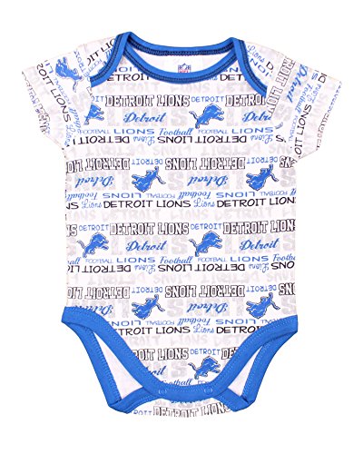 Gerber NFL Infant Detroit Lions 3 Pack Short Sleeve Bodysuit Set