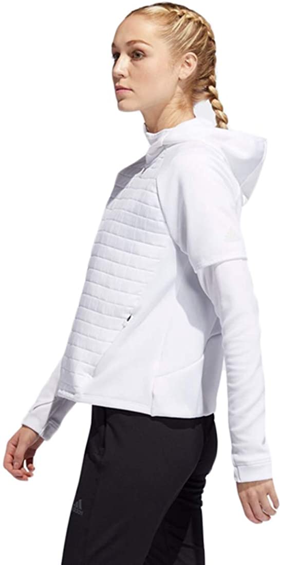 adidas Womens Cold Weather Quilted 1/2 Zip Jacket, White