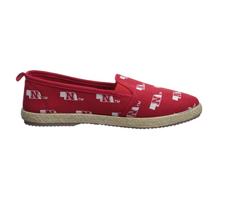 FOCO NCAA Women's Nebraska Cornhuskers Espadrille Canvas Slip On Shoe