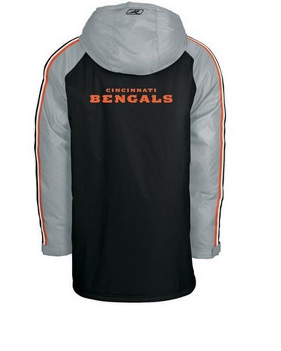 Reebok NFL Men's Cincinnati Bengals Lunar Heavyweight Jacket | Black - Grey
