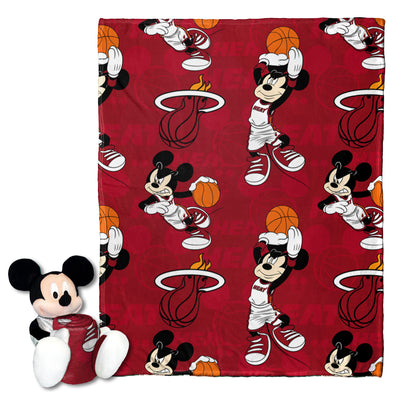 Northwest NBA Miami Heat Mickey Mouse Hugger Pillow & Throw Blanket Set