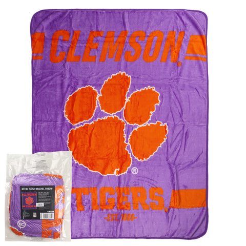 Northwest NCAA Clemson Tigers Legion Raschel Throw, 50" x 60"
