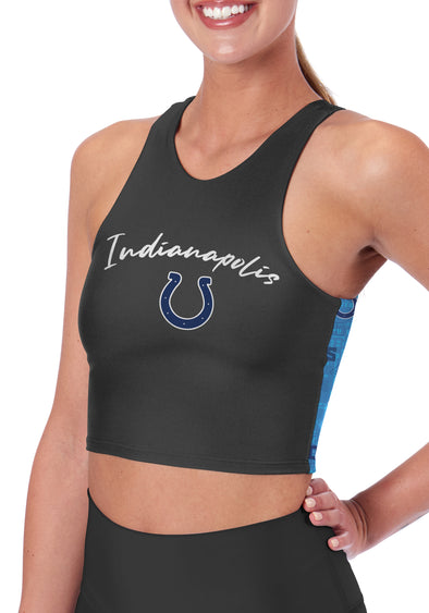 Certo By Northwest NFL Women's Indianapolis Colts Crosstown Midi Bra, Charcoal