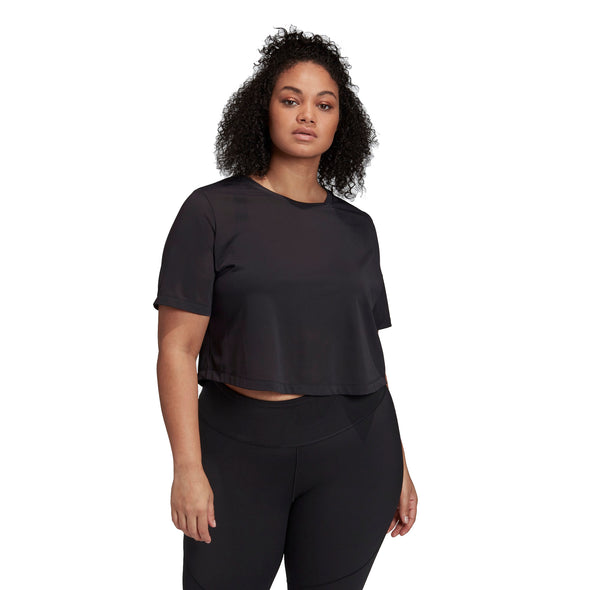 Adidas Women's Standard Cropped Mesh Tee Shirt, Color & Sizing Options