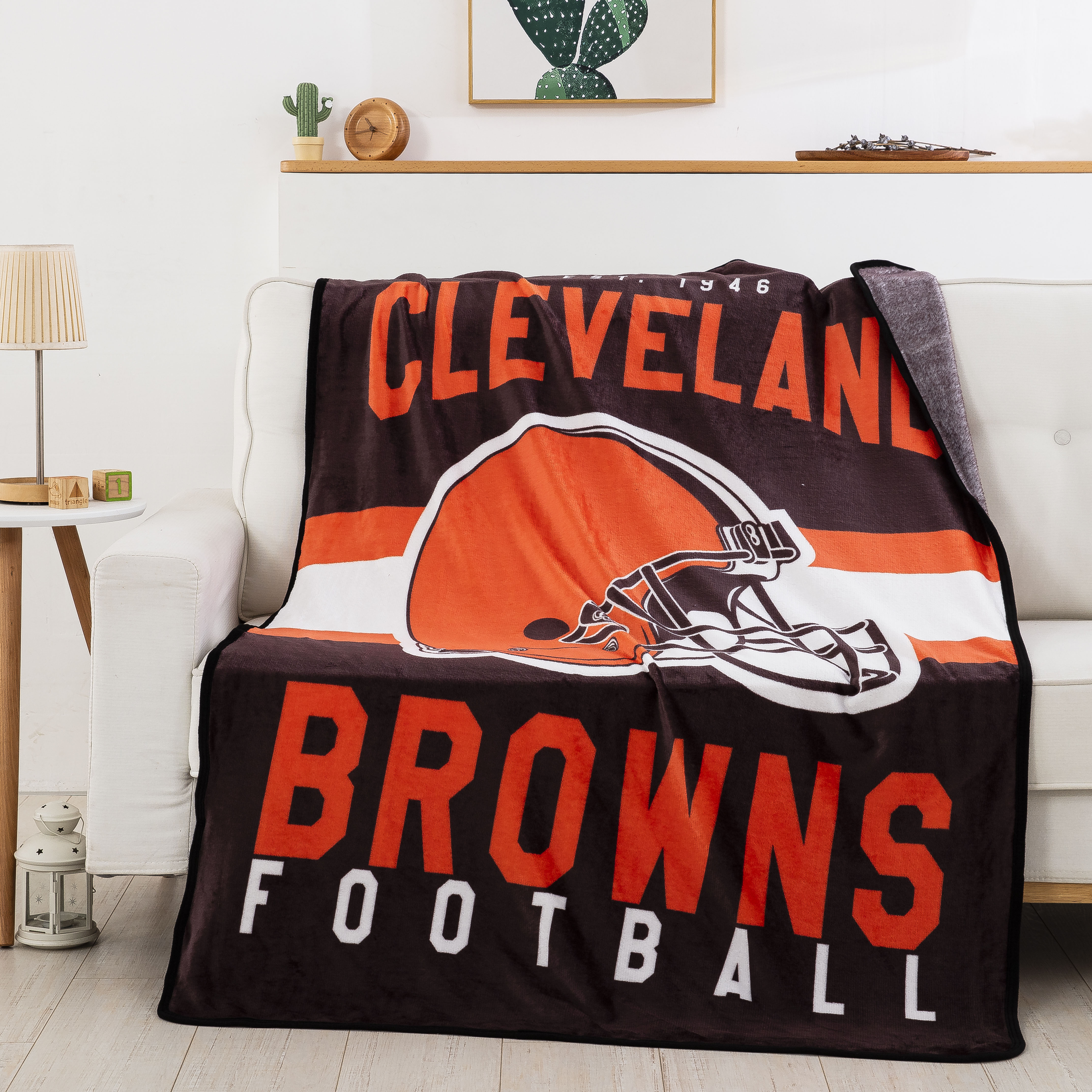 NFL CLEVELAND BROWNS Football Throw Pillow Sports Fan 