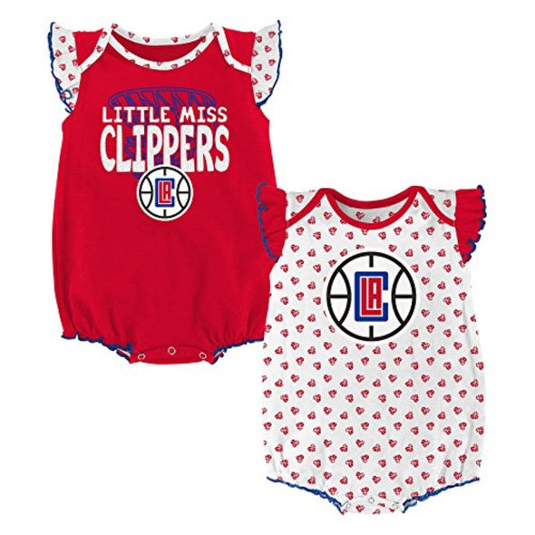 Outerstuff NBA Infant Girls Los Angeles Clippers Polka Fan Creeper Set